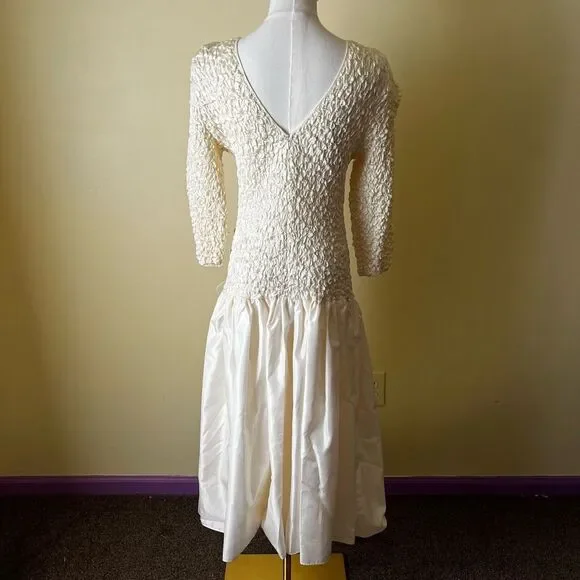 Waist Midi Dress Drop Waist Tea Dress Vintage 80s O'Chantell Cream Lace Sheer Yoke Beaded Drop Waist Tea Dress Sz 12 Waist Midi Dress Drop Waist Tea Dress Vintage 80s O'Chantell Cream Lace Sheer Yoke Beaded Drop Waist Tea Dress Sz 12